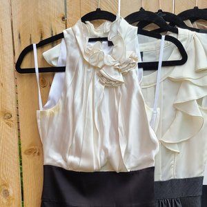 BCBGmaxazria - Sleeveless, silky, ruffle dress